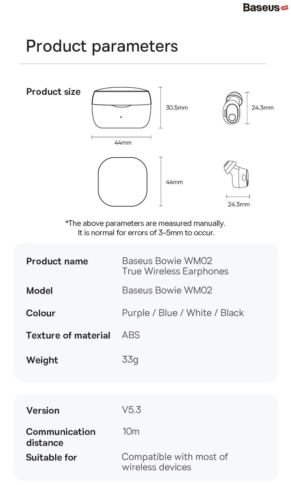 Tai Nghe Baseus Bowie WM02